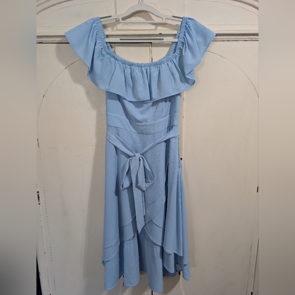 Windsor Light Blue Off-the-Shoulder Dress